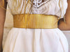 Bridal Belts, white & gold leather belt for wedding dress made by hand exactly to your size. wedding belt, dress belt, white dress belt.