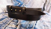 Black leather belt without buckle and unique vintage design, stunning jeans belt ,black belt made by hand perfect personalized gift for him