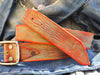 Handmade Turquoise Orange Leather Belt Men's Unique Gift