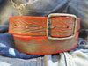 Handmade Turquoise Orange Leather Belt Men's Unique Gift