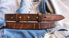 Brown leather belt without buckle and unique vintage design, stunning jeans belt ,black belt made by hand perfect personalized gift for him