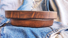 Vintage Leather Belt - Handmade Personalized Gift for Him - No Buckle Design - Narrow and Durable - Jeans and Black Options