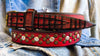 Alligator Belt With Rivets - Red