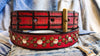 Alligator Belt With Rivets - Red