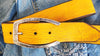 Wide Leather Belt - Yellow