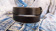 Black leather belt without buckle and unique vintage design, stunning jeans belt ,black belt made by hand perfect personalized gift for him