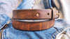 Brown leather belt without buckle and unique vintage design, stunning jeans belt ,black belt made by hand perfect personalized gift for him