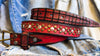 Alligator Belt With Rivets - Red