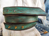 Buckleless Belt - Turquoise with Brown Wash