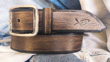 Mens Custom Leather Belt - Brown Tan with Buckle - Gift for Him - Handmade Design