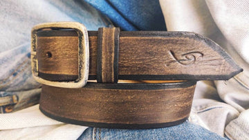 Mens Custom Leather Belt - Brown Tan with Buckle - Gift for Him - Handmade Design