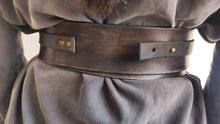 Handcrafted Dark Brown Leather Wrap Waist Belt with Unique Cord Closure - Statement Piece for Dress or Jacket by ISHAOR