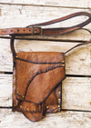 Vintage Brown Leather Crossbody Bag - Unisex Viking Purse Gift for Him