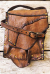 Vintage Brown Leather Crossbody Bag - Unisex Viking Purse Gift for Him