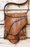 Vintage Brown Leather Crossbody Bag - Unisex Viking Purse Gift for Him