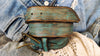 Wide Leather Belt - Turquoise with Brown Wash