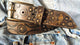 Dark brown men's belt embossed with motorcycle gears perfect men's gift for Christmas by Ishaor