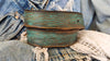 Wide Leather Belt - Turquoise with Brown Wash