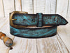 Turquoise belt with brown wash