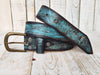 Turquoise belt with brown wash