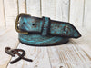 Turquoise belt with brown wash