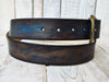 Blue belt with brown vintage wash