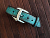 Apple Watch Band - Turquoise Leather With Dark Edges Genuine Leather Apple Watch Band 45 mm, 44mm, 42mm, 41mm, 40 mm and 38 mm