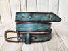 Turquoise belt with brown wash