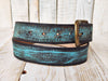 Turquoise belt with brown wash