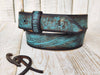 Turquoise belt with brown wash