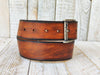 Handmade Brown Leather Mens Belt High Quality Anniversary Gift for Him