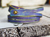 Handmade Purple Gold Wash Leather Bracelet for Women - Unique Gift Idea