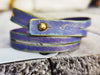 Handmade Purple Gold Wash Leather Bracelet for Women - Unique Gift Idea