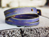 Handmade Purple Gold Wash Leather Bracelet for Women - Unique Gift Idea