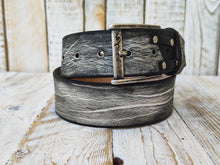 Handmade White Leather Belt with Black Wash - Unique Double Strap Design - Ishaor