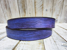 Regal Elegance: Handcrafted Purple Leather Belt with Black Wash and Ancient Gold Buckle