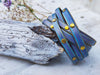 Handmade Purple Leather Bracelet with Turquoise Wash and Elegant Gold Pieces - Stunning Boho Jewelry for Women