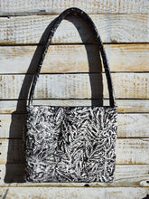 Handmade White Leather Womens Handbag with Intriguing Black Texture - Artisan Elegance