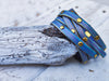 Handmade Purple Leather Bracelet with Turquoise Wash and Elegant Gold Pieces - Stunning Boho Jewelry for Women