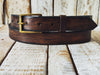 Classic Brown Leather Belt with Bronze Buckle - Perfect for Everyday Wear and Jeans