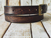 Classic Brown Leather Belt with Bronze Buckle - Perfect for Everyday Wear and Jeans