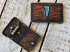 One-of-a-Kind Belt Buckle to Add Personality to Your Outfit -Brown Belt Buckle with Turquoise Geometric Design