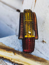 Ishaor Brown Leather Wrap Cuff Bracelet - Mens Rasta Style Handcrafted