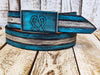 Israeli Flag Heart Leather Belt - Unique Handmade Fashion Accessory