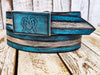 Israeli Flag Heart Leather Belt - Unique Handmade Fashion Accessory