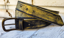 Vintage Black and Gold Leather Belt A Touch of Western Chic