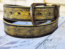 Vintage Black and Gold Leather Belt A Touch of Western Chic