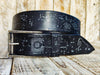 Upgrade Your Style: Black Leather Belt with silver E-Stamp and silver removable buckle by Ishaor