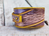 Handcrafted Wide Leather Wrap Bracelet for Women with Gold Engraving - Stylish and Unique Gift