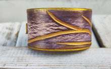 Handcrafted Gold Engraved Leather Wrap Bracelet - Womens Jewelry